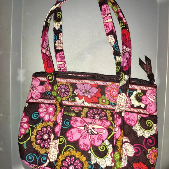 Vera Bradley Pink and Brown Floral Shoulder Bag - Picture 1 of 9